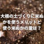 大根の土づくりに米ぬかを使うメリットと使う米ぬかの量は？